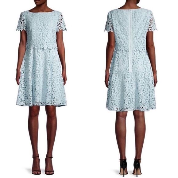 Shani NWT Popover Lace Fit & Flare Dress in Color
Dusty Blue Size 12 - Picture 1 of 10